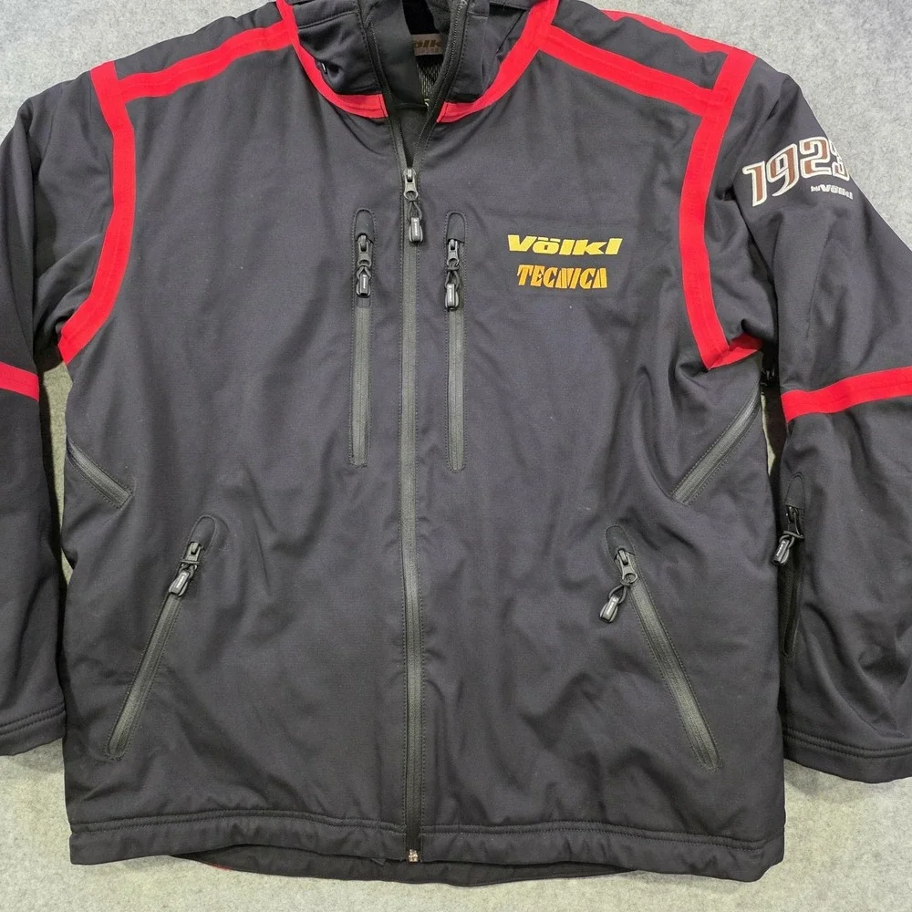 Volkl Motiontex Jacket Mens Medium Black Hooded Ski Waterproof Insulated Pockets